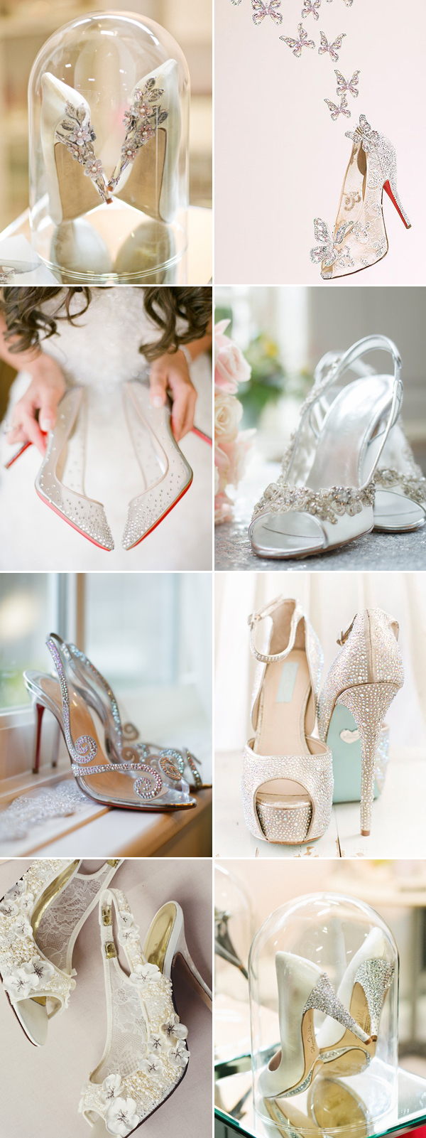 clear cinderella wedding shoes