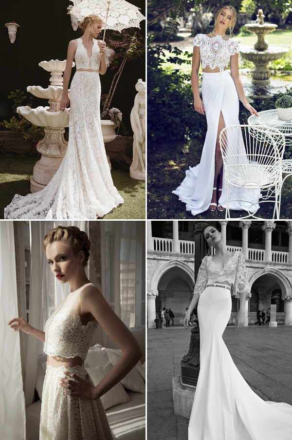 23 Absolutely Stunning Two-Piece / Crop Top Wedding Dresses for Trendy  Brides! - Praise Wedding