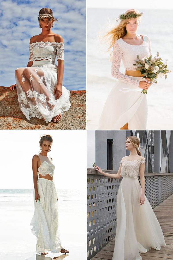 Gorgeous Crop Top Wedding Dress Inspiration
