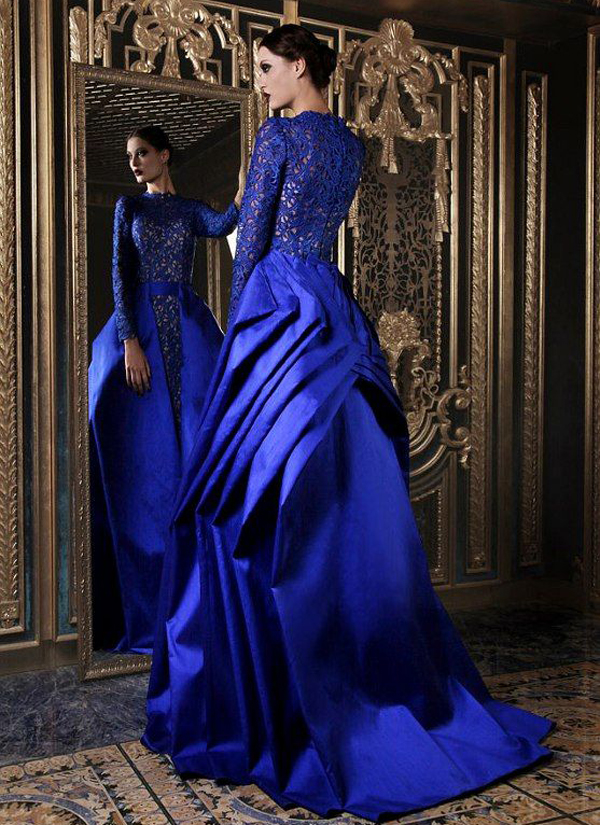 royal blue gown for wedding sponsor