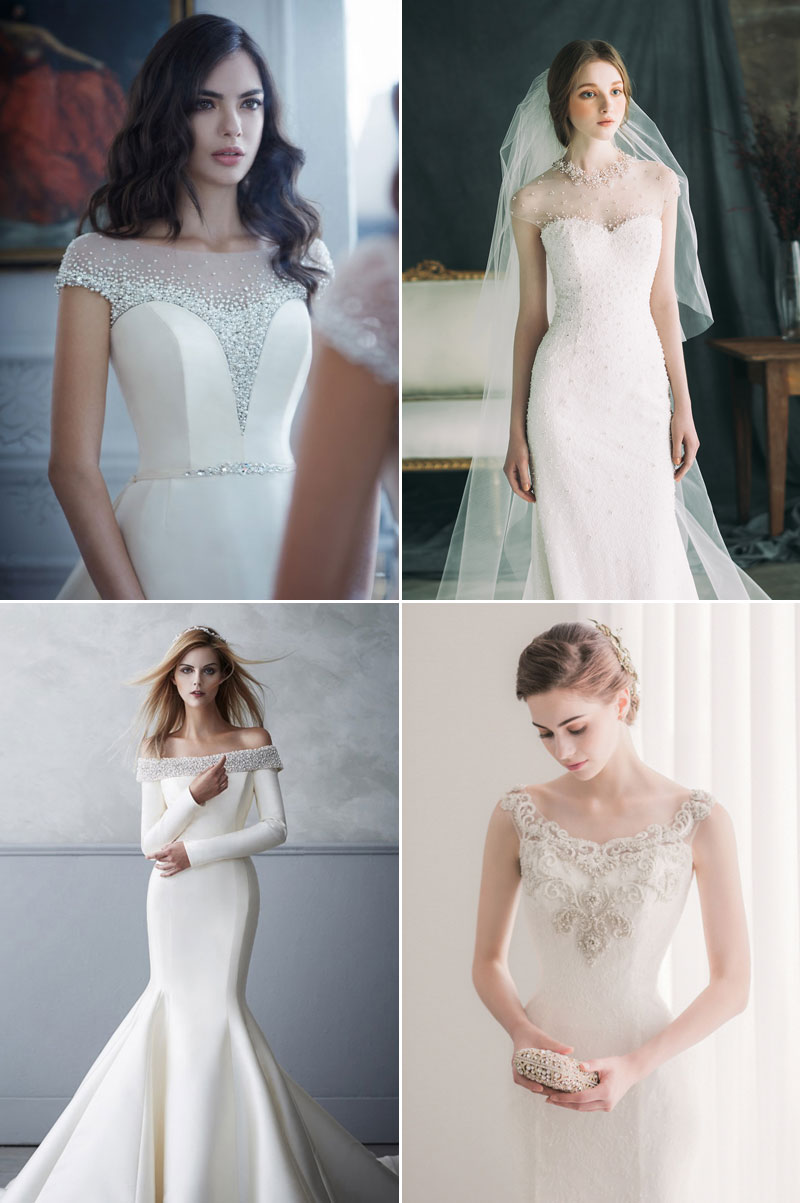 20 Classic and Elegant Pearl-Embellished Wedding Dresses - Praise