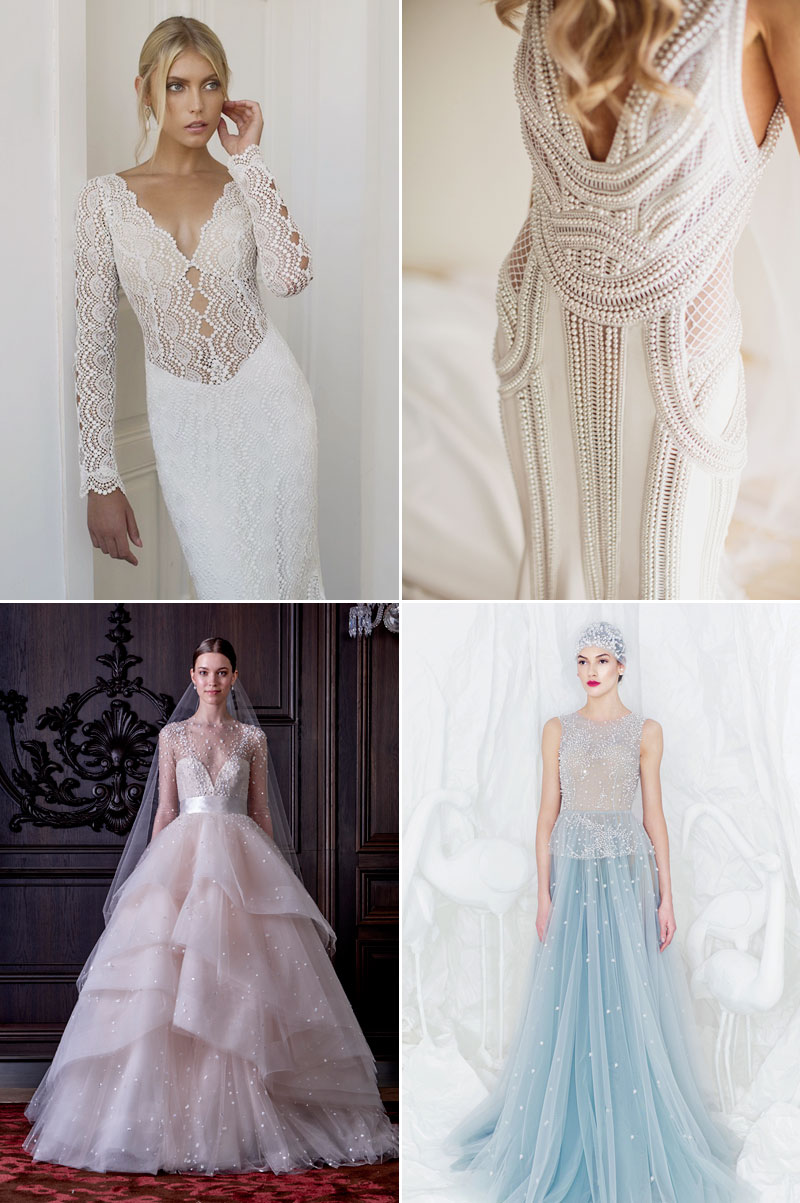 20 Classic and Elegant PearlEmbellished Wedding Dresses Praise Wedding