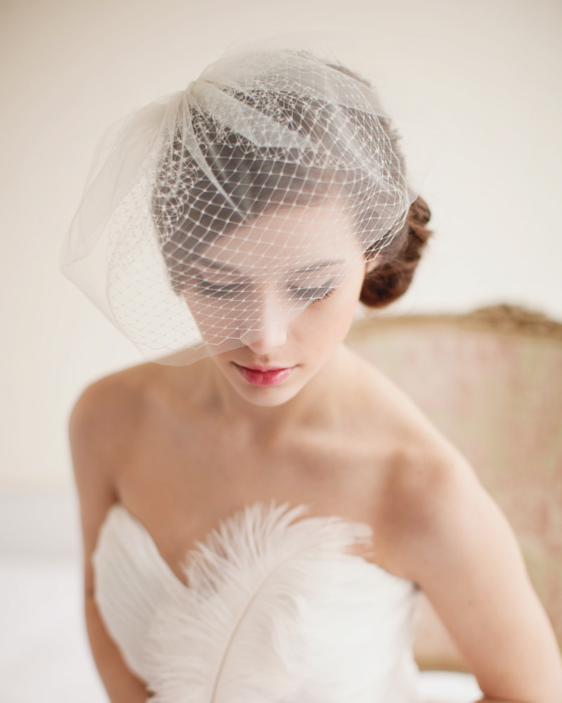 Retro Bridal Birdcage Wedding Veil Short French Blusher Veil