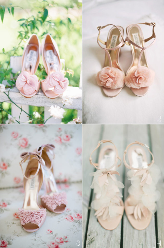 pastel pink wedding shoes