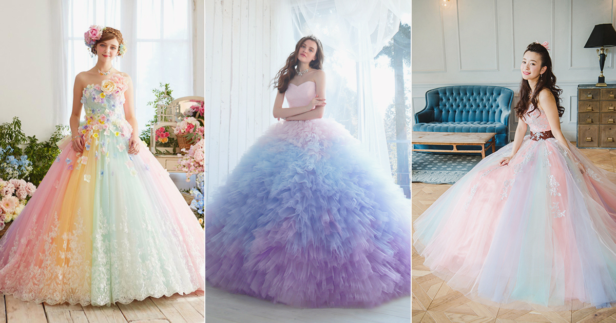 Colourful Wedding Dresses: 27 Best Looks
