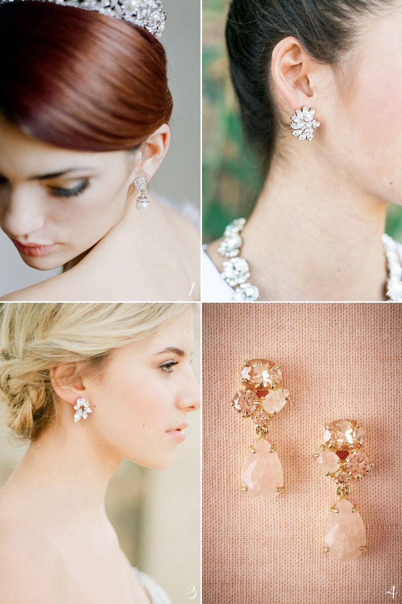 ZURI Round Crystal Bridal Earrings  Blair Nadeau Bridal Adornments