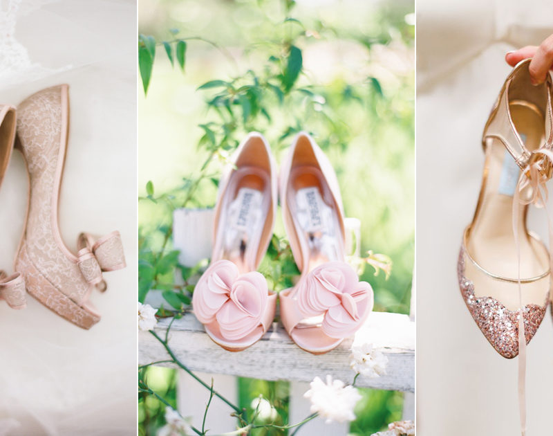 pastel pink wedding shoes