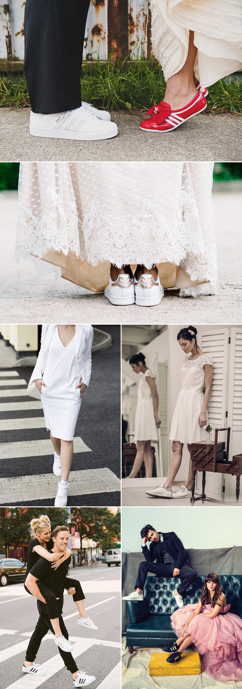 short wedding dress with sneakers