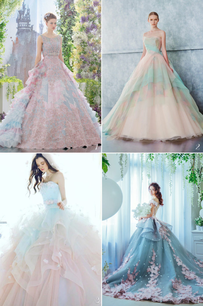 24 Wedding Gowns Featuring Romantic Spring Color Combos! - Praise Wedding