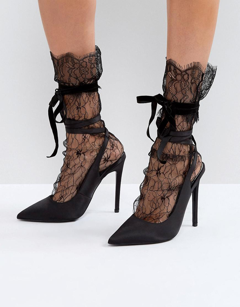 lace socks and heels