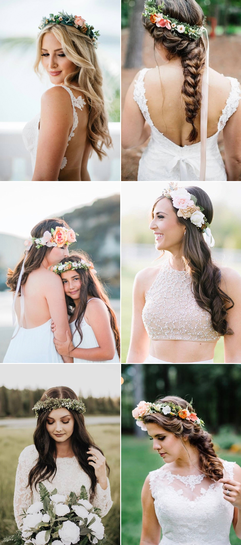 Bridal Hair Trends - Deconstructed Flower Crowns - The Wedding Community