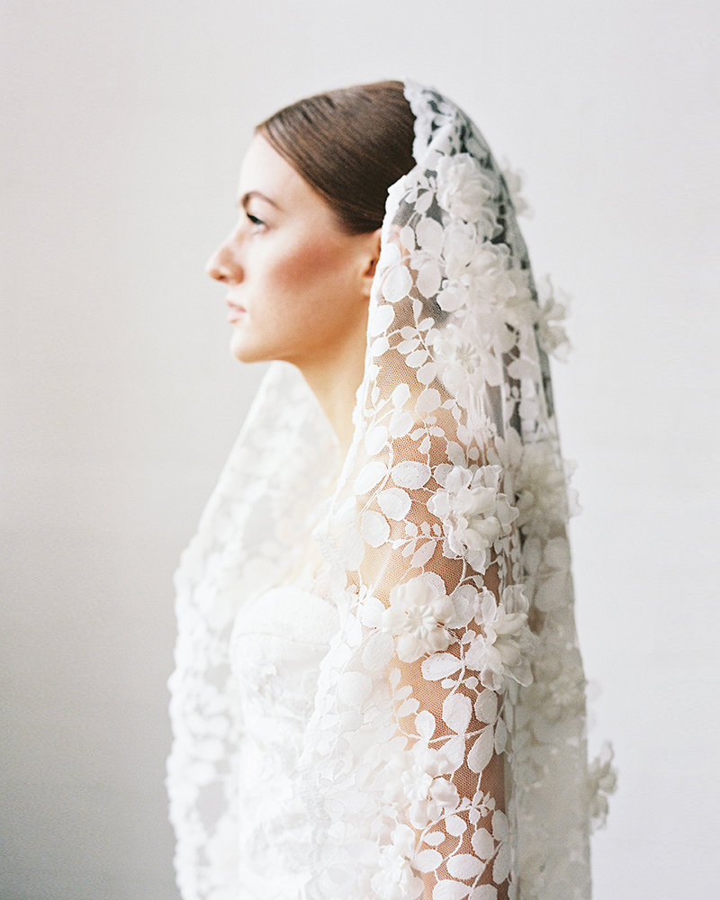 Mantilla Veil, Traditional Lace Wedding Veil