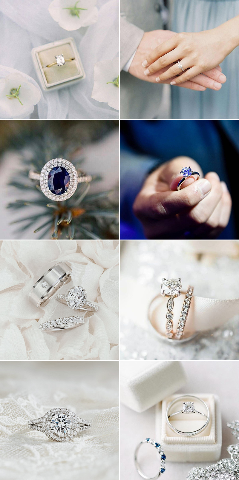 Unique Lab Diamond Engagement Ring With Blue Diamond Accents | Barkev's