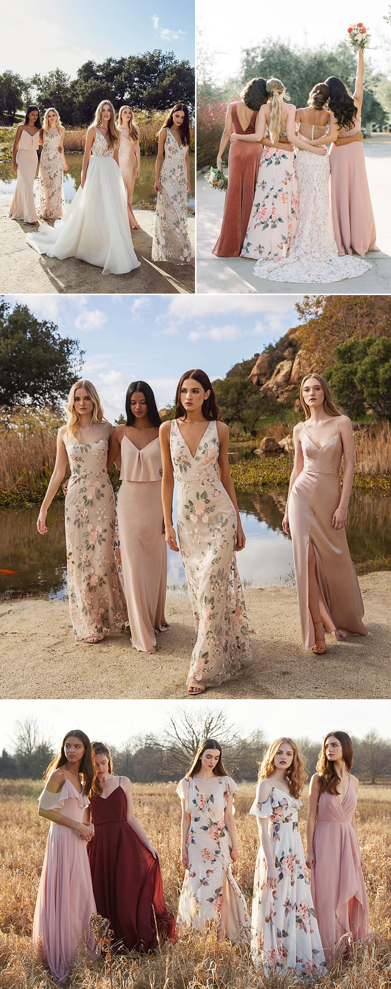 Sophisticated Mix Bridesmaids01 Floral Dusty Pink 