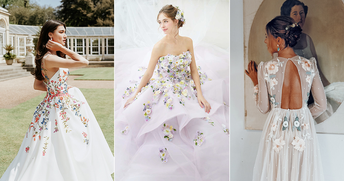 30+ Floral Wedding Dresses That WOW – Find Your Look