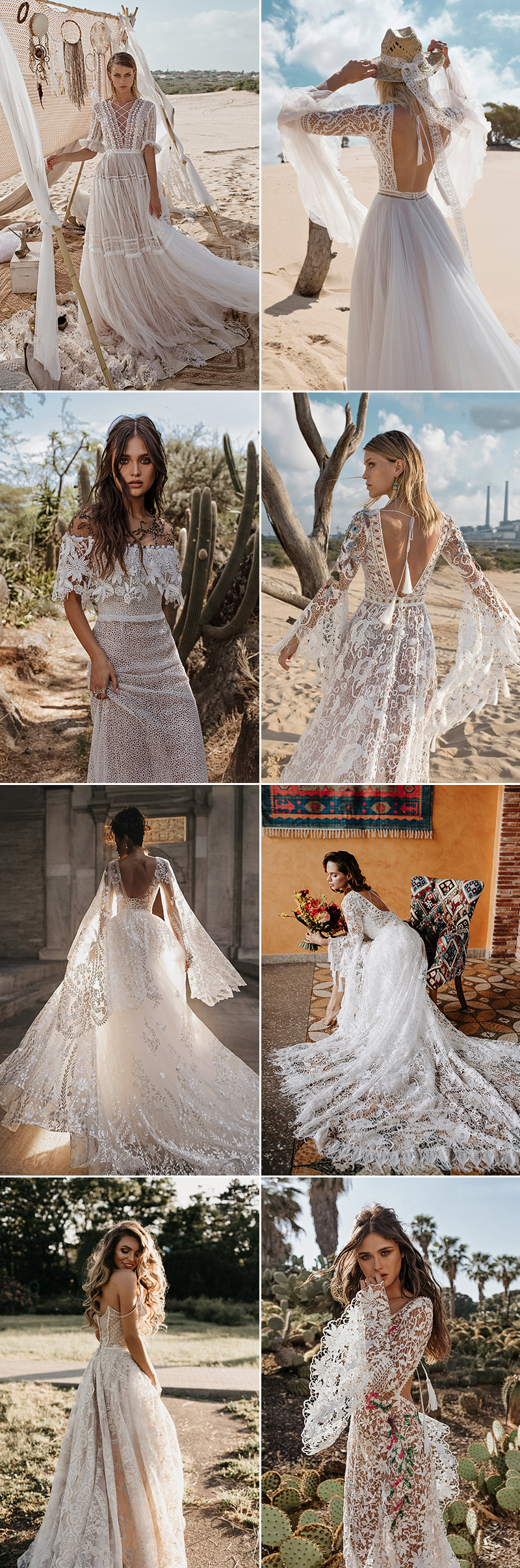 classic bohemian wedding dresses