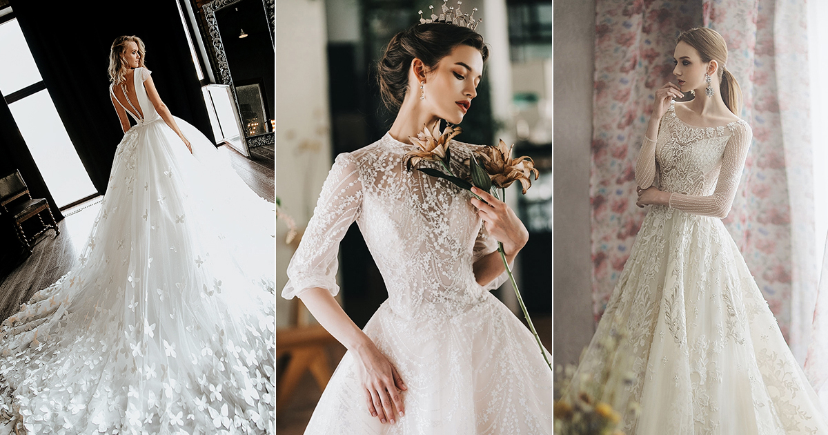 15 Whimsical Glam Wedding Dresses Featuring Romantic Detailing - Praise ...