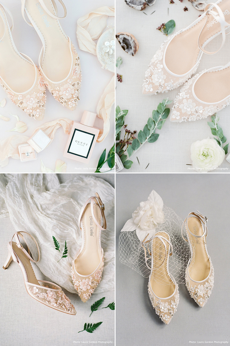 wedding shoes with flowers