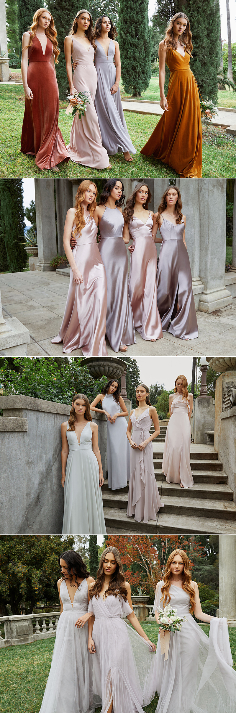 Blush Pink Off Shoulder Mismatched Mermaid Bridesmaid Dresses Online, –  SposaDresses