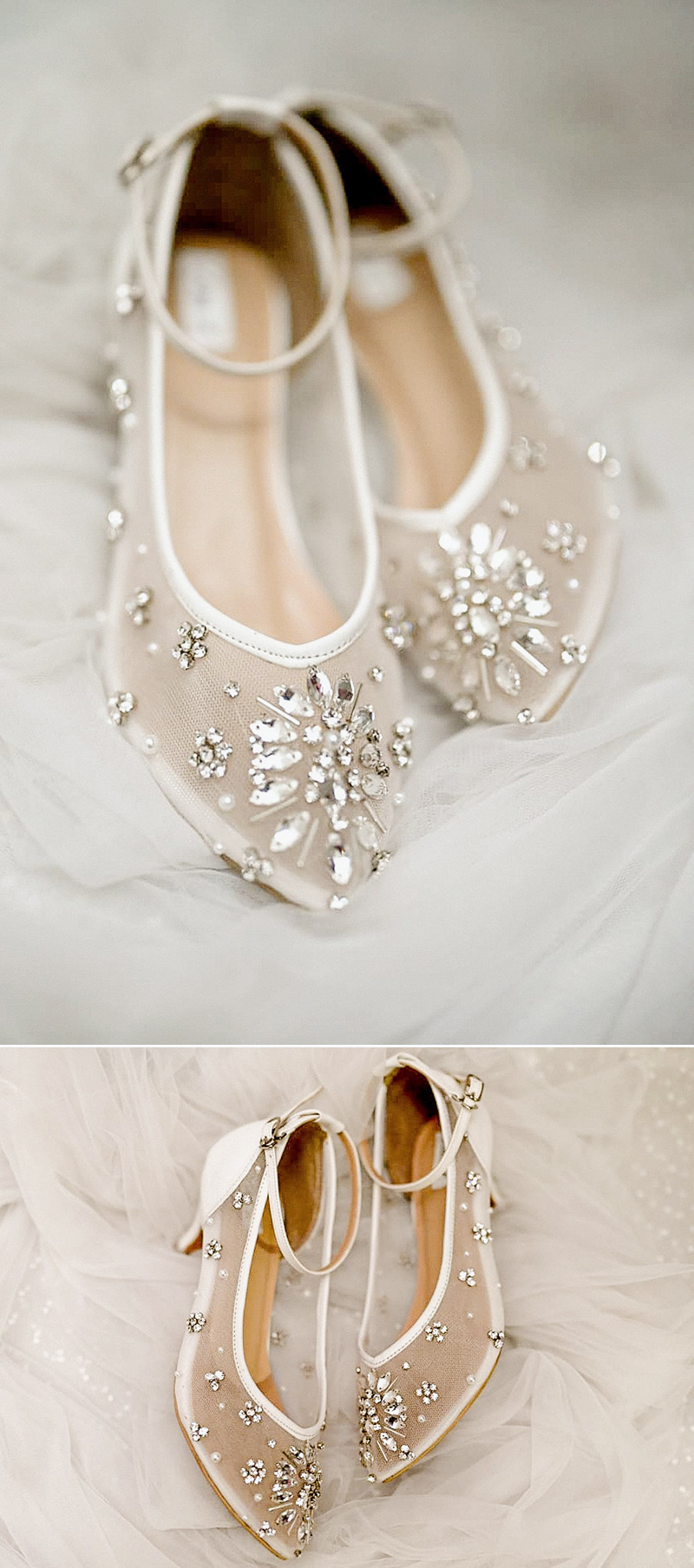 ivory and silver shoes