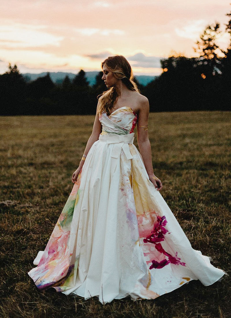 unique wedding dresses with color